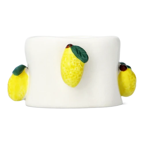 Flying Tiger Copenhagen Sarı Limon Detaylı Seramik Tealight Mumluk