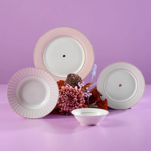 Jumbo Jumbo Navy 24 Parça 6 Kişilik Yemek Takımı Pink