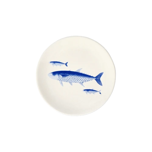 Flying Tiger Copenhagen Balık Desenli Beyaz Küçük Tabak