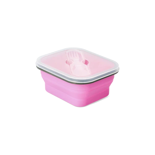 Flying Tiger Copenhagen Pembe Katlanabilir Silikon Beslenme Kabı