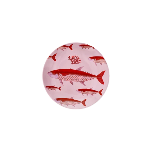 Flying Tiger Copenhagen Pembe Balık Desenli Seramik Tabak