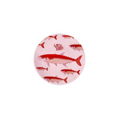 Flying Tiger Copenhagen Pembe Balık Desenli Seramik Tabak