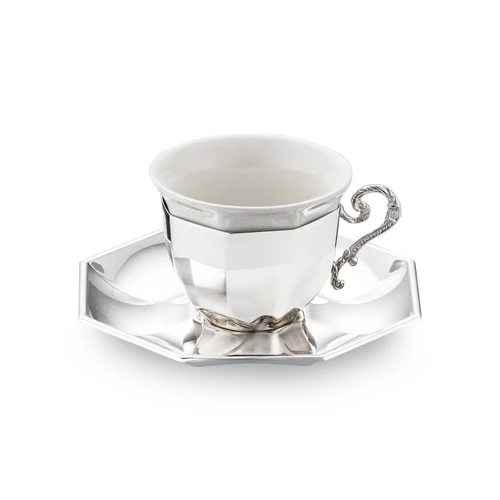 Jumbo Timeless MMXXV Tek Kişilik Kahve Fincan Seti Silver