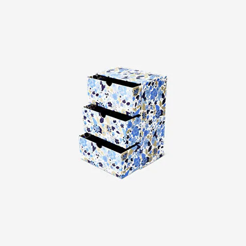 Flying Tiger Copenhagen Mavi Kır Çiçekleri Desenli Masaüstü Düzenleyici