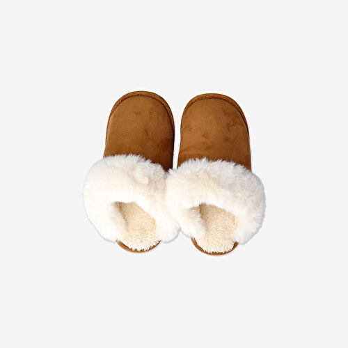 Flying Tiger Copenhagen Kahverengi Peluş Terlik 40/41