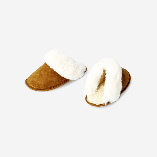 Flying Tiger Copenhagen Kahverengi Peluş Terlik 40/41