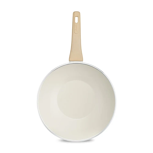 Jumbo Swiss Crystal Dark Cream İndüksiyon Tabanlı Wok Tava 28 cm
