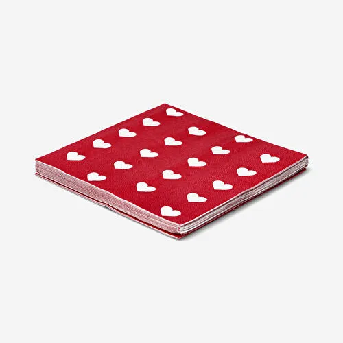 Flying Tiger Copenhagen Kırmızı Kalpli 16'lı Kağıt Peçete Seti