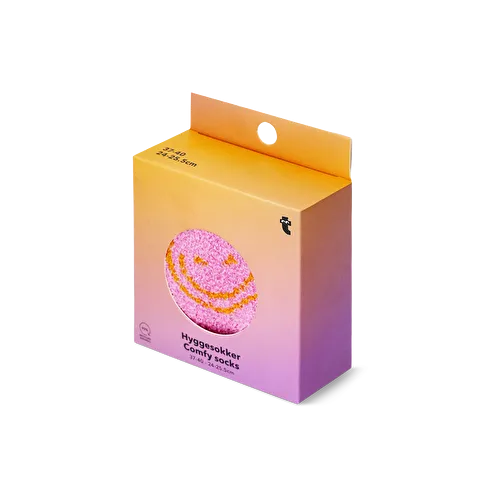 Flying Tiger Copenhagen Pembe Gülen Yüz Çorap Standart Beden