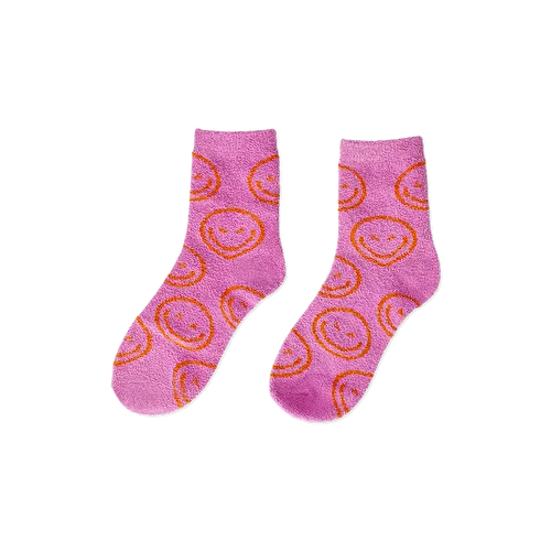 Flying Tiger Copenhagen Pembe Gülen Yüz Çorap Standart Beden