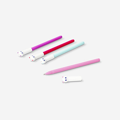 Flying Tiger Copenhagen 4'lü Panda Detaylı Simli Jel Tükenmez Kalem