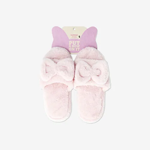 Flying Tiger Copenhagen Pembe Fiyonk Detaylı Peluş Terlik 40/41