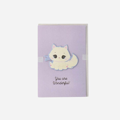 Flying Tiger Copenhagen Mor Kedi Desenli Tebrik Kartı