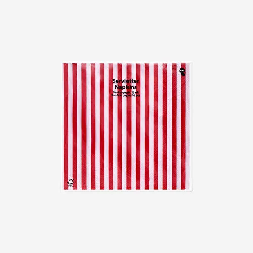 Flying Tiger Copenhagen Kırmızı Çizgili 16'lı Kağıt Peçete