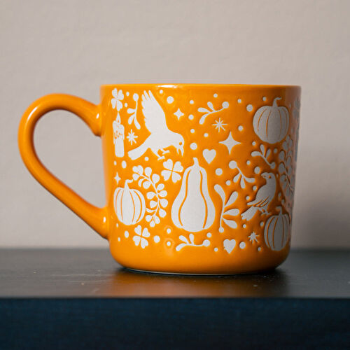 Flying Tiger Copenhagen Balkabağı Desenli Porselen Kupa 480 ml