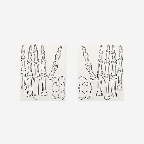 Flying Tiger Copenhagen İskelet Desenli 2'li Geçici Dövme