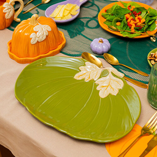 Flying Tiger Copenhagen Balkabağı Şeklinde Yeşil Seramik Tabak