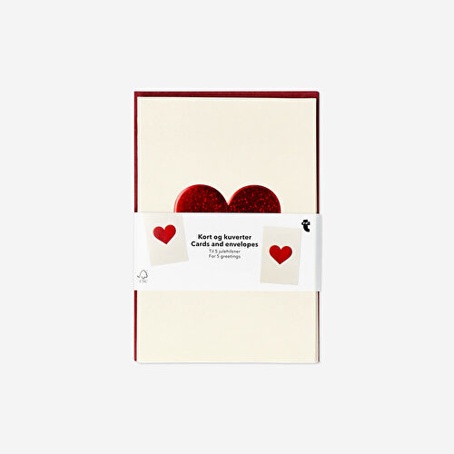 Flying Tiger Copenhagen Kalp Desenli 5'li Tebrik Kartı