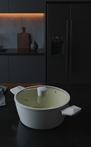 Jumbo Swiss Crystal Light Grey Derin Tencere 24 cm