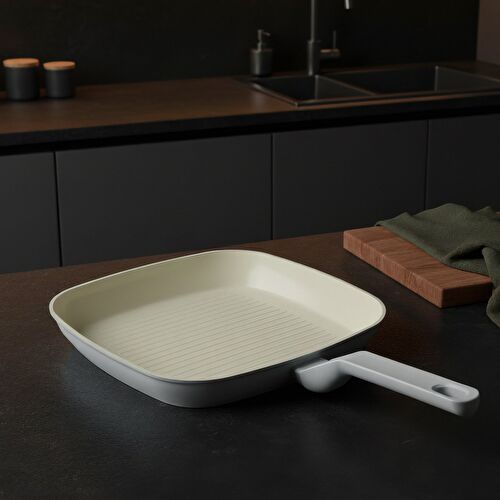 Jumbo Swiss Crystal Light Grey Grill Tava 28 cm Jumbo Swiss Crystal Light Grey Grill Tava 28 cm