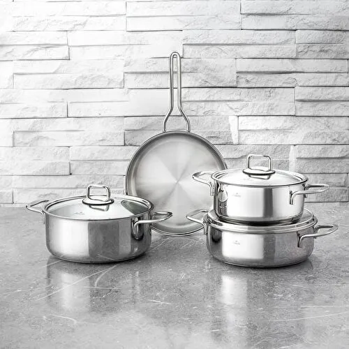 Jumbo Web New Lyon 7 Parça İndüksiyon Tabanlı Çelik Tencere Seti