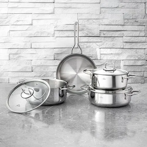Jumbo Web New Lyon 7 Parça İndüksiyon Tabanlı Çelik Tencere Seti Jumbo Web New Lyon 7 Parça İndüksiyon Tabanlı Çelik Tencere Seti