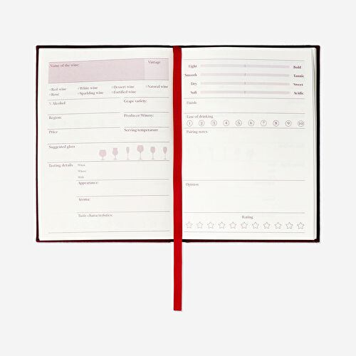 Flying Tiger Copenhagen Bordo Kumaş Kapaklı Şarap Günlüğü