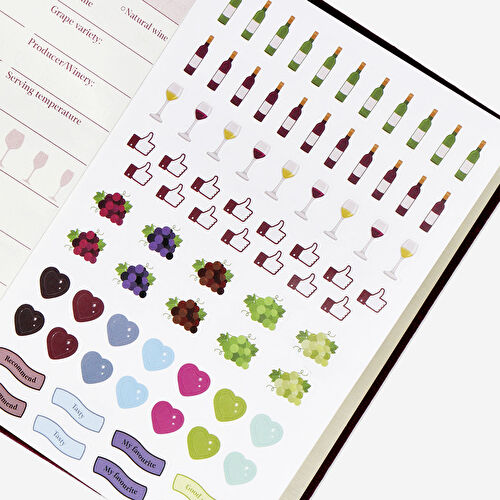 Flying Tiger Copenhagen Bordo Kumaş Kapaklı Şarap Günlüğü