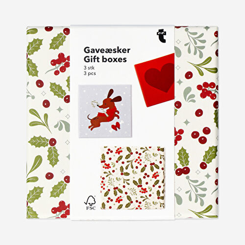 Flying Tiger Copenhagen Yılbaşı Temalı 3'lü Mini Hediye Kutusu