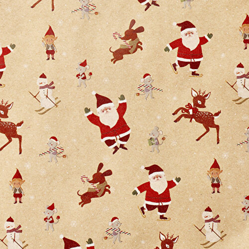 Flying Tiger Copenhagen Noel Baba Desenli Hediye Paketi Kağıdı Flying Tiger Copenhagen Noel Baba Desenli Hediye Paketi Kağıdı