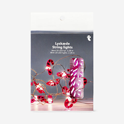 Flying Tiger Copenhagen Pembe Baston Şeker Detaylı Işık Zinciri