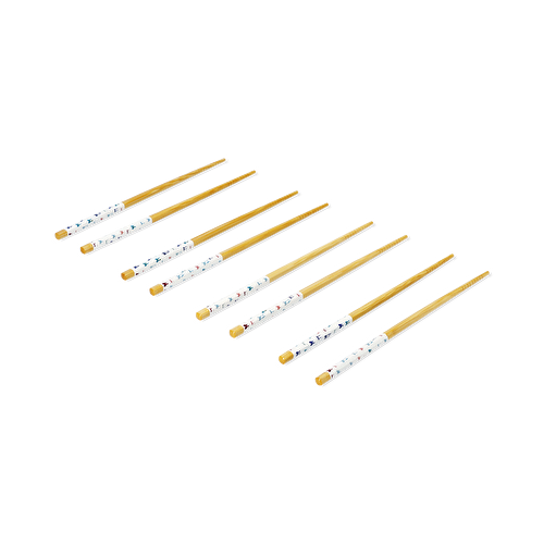 Flying Tiger Copenhagen 4 Çift Desenli Bambu Chopstick Flying Tiger Copenhagen 4 Çift Desenli Bambu Chopstick