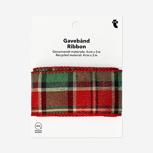 Flying Tiger Copenhagen Kırmızı Ekose Desenli Kurdele