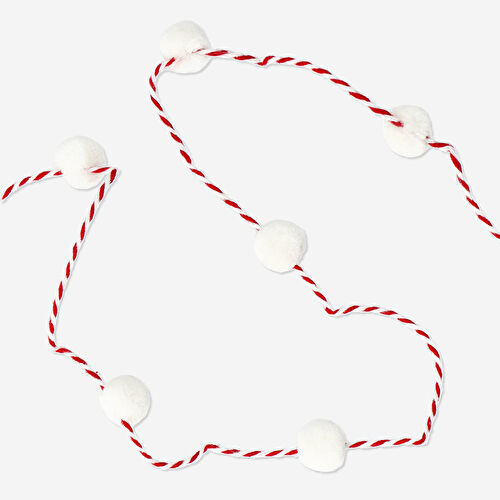 Flying Tiger Copenhagen Beyaz Ponpon Detaylı Kurdele Flying Tiger Copenhagen Beyaz Ponpon Detaylı Kurdele