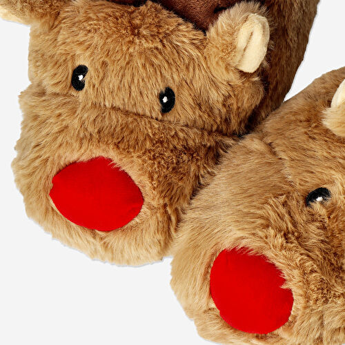 Flying Tiger Copenhagen Ren Geyiği Şeklinde Ev Terliği 40/41 Flying Tiger Copenhagen Ren Geyiği Şeklinde Ev Terliği 40/41