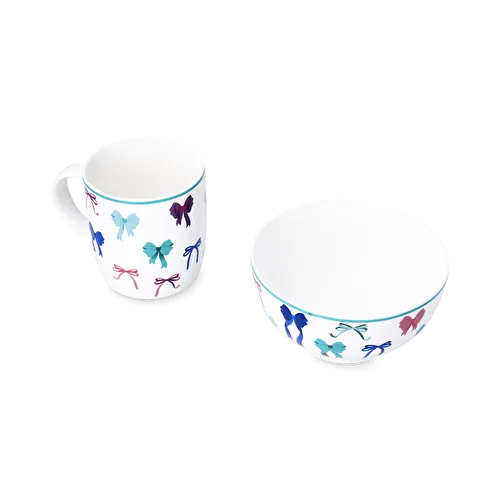 Flying Tiger Copenhagen Fiyonk Desenli Beyaz Kupa Seti