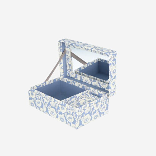 Flying Tiger Copenhagen Mavi Çiçek Desenli Kağıt Takı Kutusu