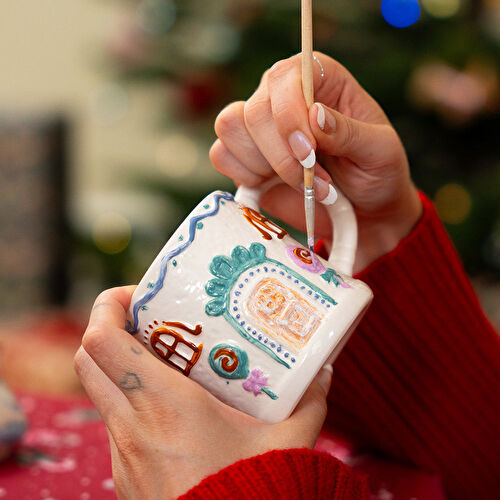 Flying Tiger Copenhagen Kendin Yap Seramik Kapaklı Kupa