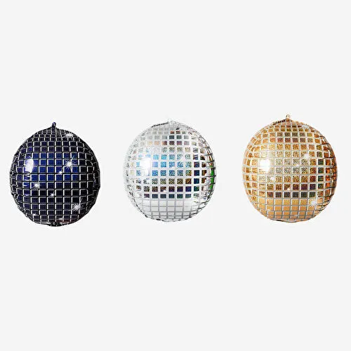 Flying Tiger Copenhagen Disko Topu Şeklinde 3'lü Folyo Balon Flying Tiger Copenhagen Disko Topu Şeklinde 3'lü Folyo Balon