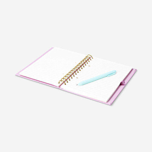 Flying Tiger Copenhagen Pembe Spiralli Bölmeli Defter