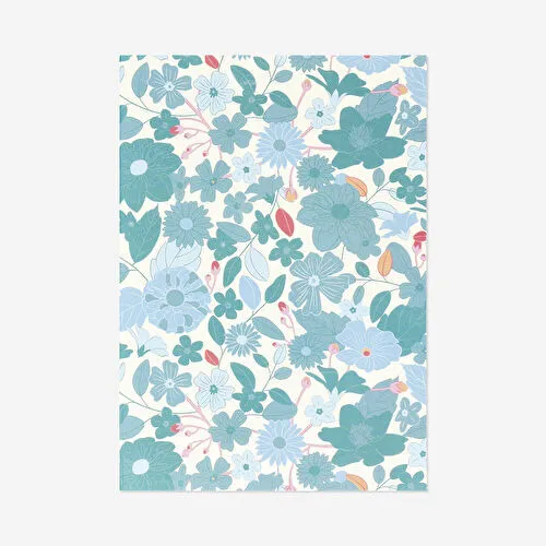 Flying Tiger Copenhagen Mavi Çiçekli A6 Defter