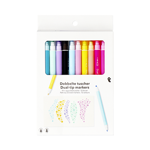 Flying Tiger Copenhagen 12'li Keçe ve Nokta Uçlu Kalem