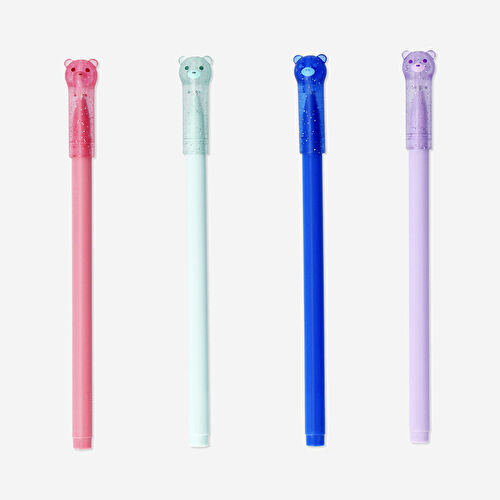 Flying Tiger Copenhagen 4'lü Ayıcık Detaylı Simli Jel Kalem