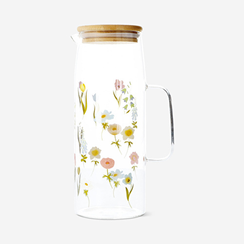 Flying Tiger Copenhagen Çiçek Desenli Cam Sürahi Flying Tiger Copenhagen Çiçek Desenli Cam Sürahi