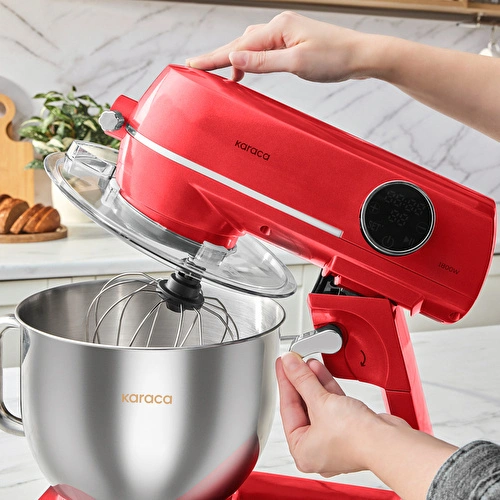 Karaca Multichef Artisan Digital Ekran Döküm Hamur Yoğurma Makinesi Kırmızı 1800W 7L Karaca Multichef Artisan Digital Ekran Döküm Hamur Yoğurma Makinesi Kırmızı 1800W 7L