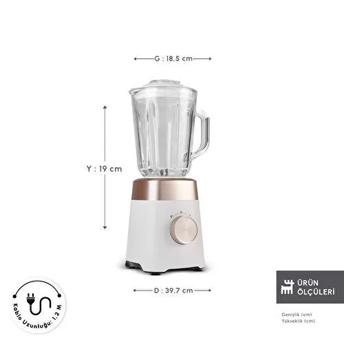 Karaca Multiblend Smoothie Blender Krem 1000W 