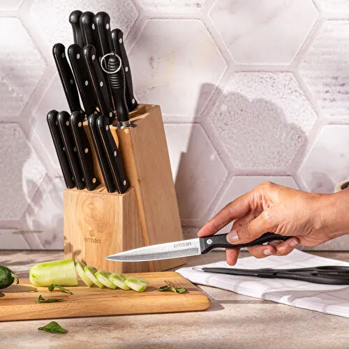 Emsan Universal 15 Parça Standlı Bıçak Seti