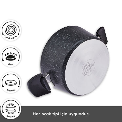 Karaca Biogranit Defne V2 7 Parça Tencere ve Tava Seti Siyah