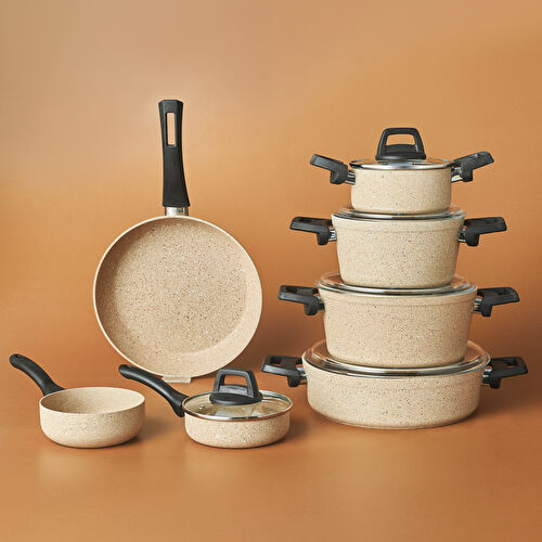 Karaca Biogranit Vincent 12 Parça Tencere Seti Kahverengi