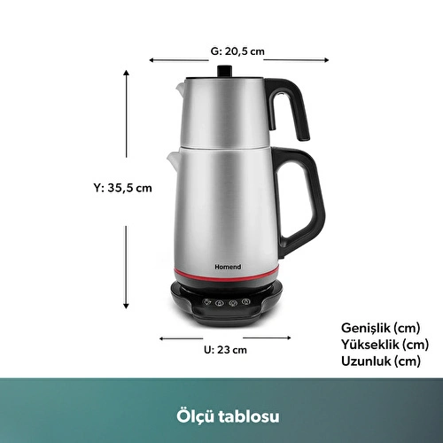 Homend Royaltea 1708H Dokunmatik Konuşan Çay Makinesi